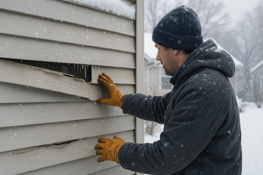 Winter Siding Damage Inspection and Repair